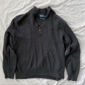 Grey Polo by Ralph Lauren 1/4 Zip Sweater